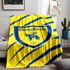 Chievo Verona Crest on Yellow Flannel blanket for bedroom, living room, sofa, and nap