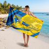 Warrington Wolves Customized Name Text Beach Towel, Soft Absorbent Towel Beach Pool Travel Personal Gift