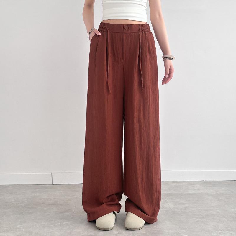 Tencel Linen Wide-leg Pants Women's Summer Thin New High-waisted Straight Loose Casual Mopping Pants