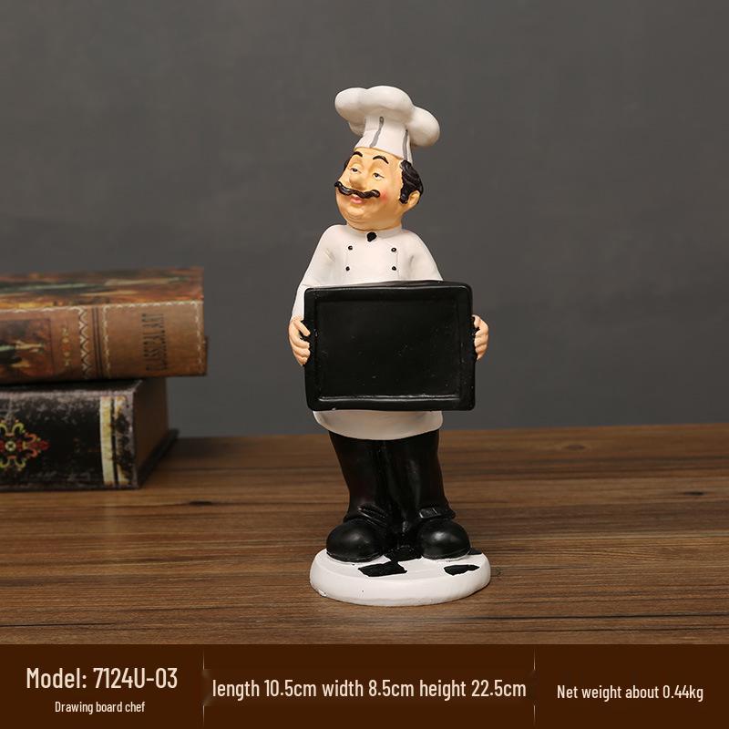 European Chef Figurine - Decorative Ornament for Home, Cafe, Cake Shop, or Living Room