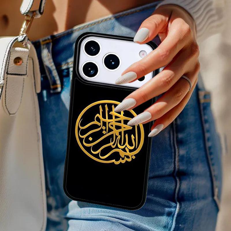 Исламский мусульманский чехол для телефона Bismillah для iPhone 17 Air 14 15 13 12 Max Чехол для Apple 14 15 16 16e 11 Pro Max Plus