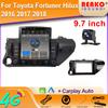 Car GPS Navigation Android Tesla Style For TOYOTA Hilux 2016- Auto Radio Stereo Multimedia Player With BT WiFi Mirror Link