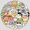 50 Cute Cartoon Animal Graffiti Stickers for Mobile Phones, Water Cups, Waterproof Decorative Stickers, Creative Animal Stickers