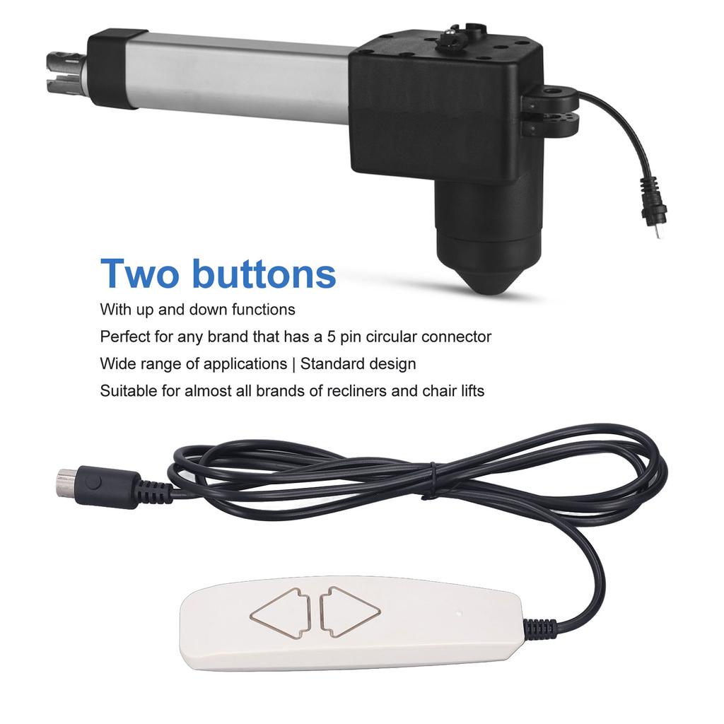 ZK30 Lift Chairs Remote Universal 2 Push Button 5 Pin Lift Chairs Hand Control for Lift Chair Power Recliner