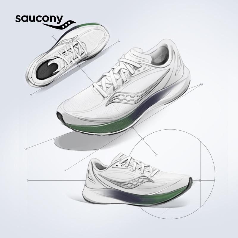 Saucony Mirage Flow Symphony Round Tip Lightweight Training Running Shoes Men's Light Purple White S28214-1