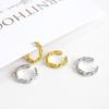 LKO Real 925 Sterling Silver Trendy Ear Cuff For Girl Retro Circle Clip-on Simple Earrings For Women Jewelry