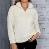 Women's Fashion Casual Loose Thick Plush Hemp Pattern Embossed Pullover Sweater