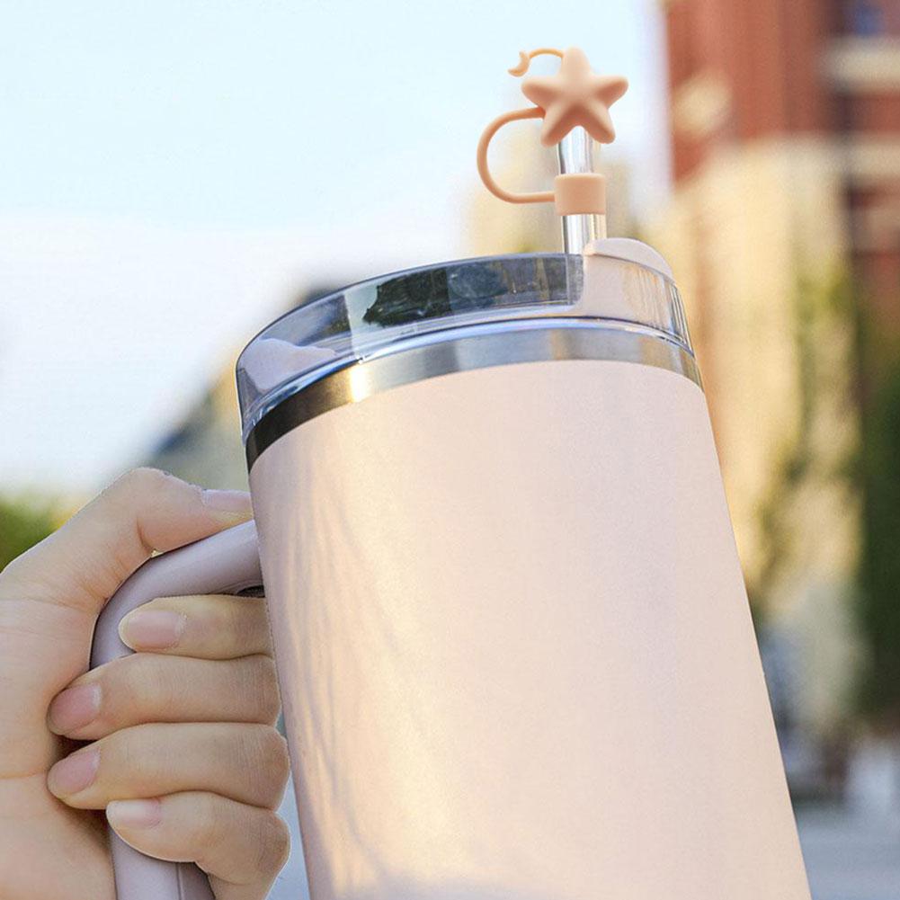 Cute Straw Covers Cap For Cup Compatible Silicone Reusable Straw Tips 10mm For Drinking Straw Topper Decoration