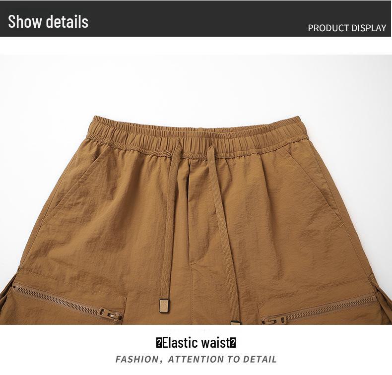 Мужские шорты Ice Silk Quick-Dry Outdoor Shorts – летние легкие, свободного кроя, с множеством карманов