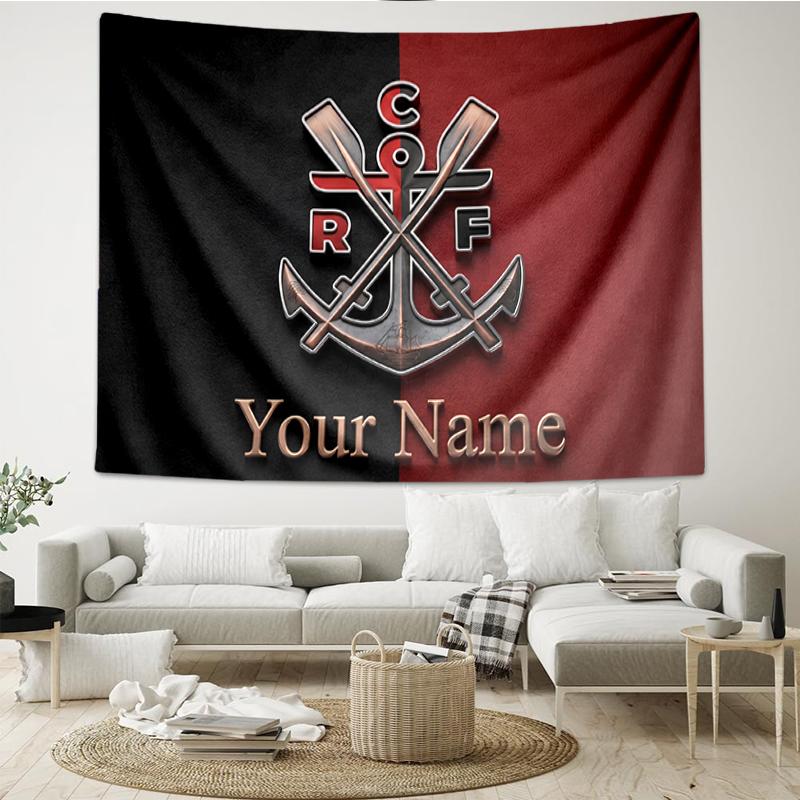 1pc Corinthians FC Black Legacy Pattern Tapestry Custom Name Wall Hanging Tapestry for Living Room Dormitory Background Decor