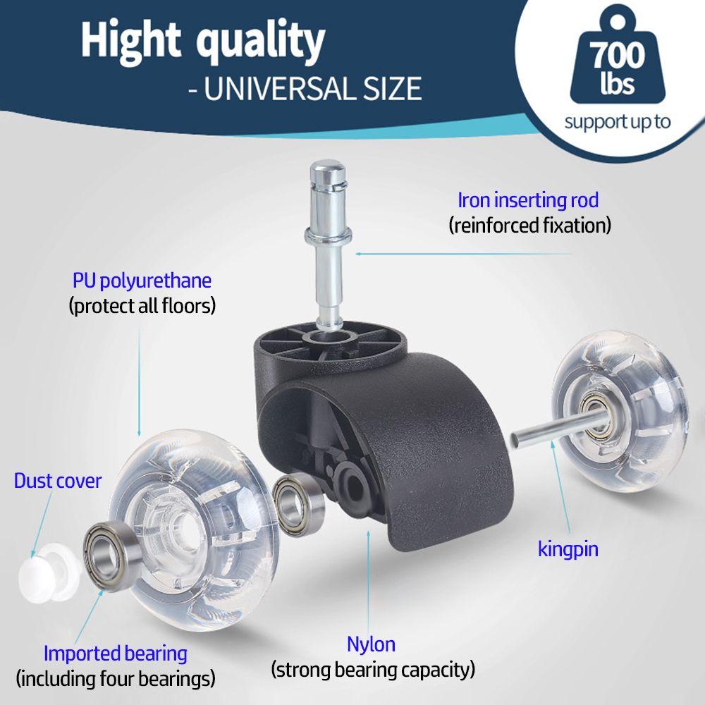 Office Pulley Rollers Wheel Swivel Chair Caster Mute Wheel Office Chair Wheels Furniture Caster