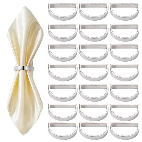 6 шт. кольца для салфеток уникальный полукруглый дизайн сплошной цвет простой стиль элегантные гладкие кольца для салфеток