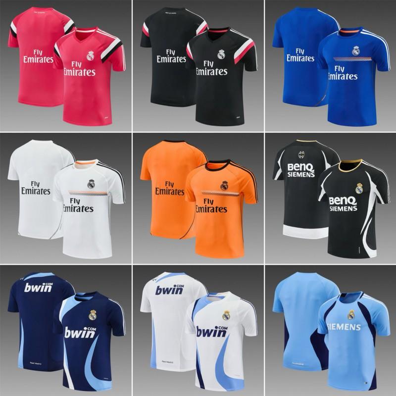 Retro Football Training Jersey Long Short Sleeve Team Sports Shirt Men Women