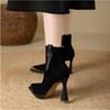 Модные ботинки Женские ботинки по ноге Ботильоны на супершпильке Ботинки с острым носом