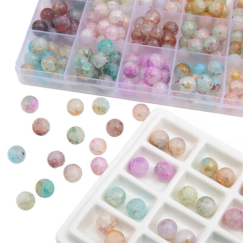 20 шт. 10 мм Необычные хрустальные стеклянные круглые бусины с потрескиванием для браслета и ожерелья DIY аксессуары для изготовления ювелирных изделий