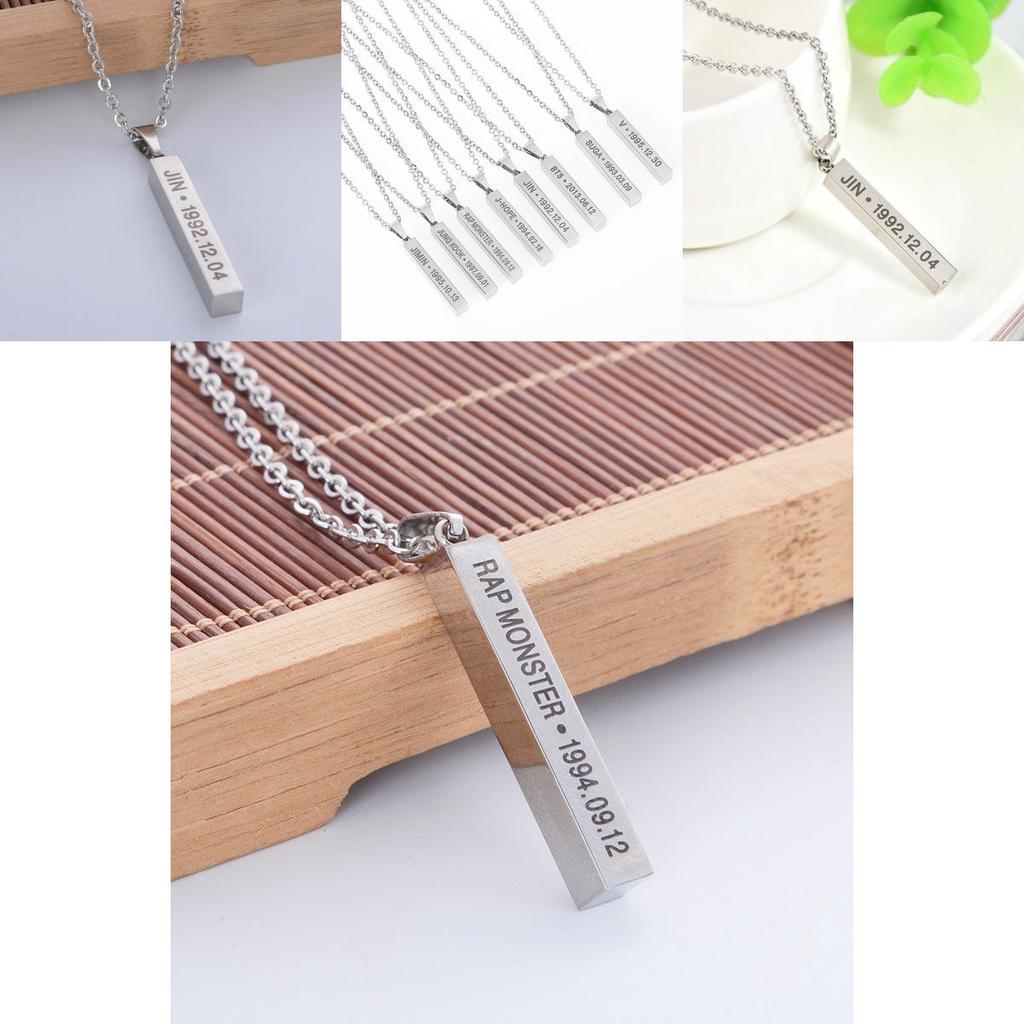Bangtan Boys Themed Jewelry Stainless Steel Long Chain For Women And Teens