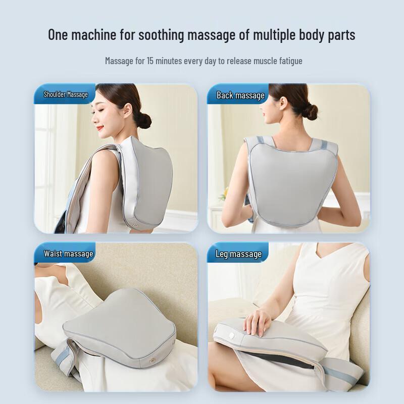 Aux Neck and Shoulder Percussion Massager Shawl with Heat CN plug (adapter included)