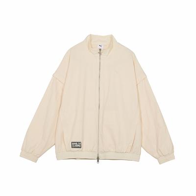 Puma Однотонная удобная куртка с воротником-молнией унисекс, куртка миндального цвета 631528-87