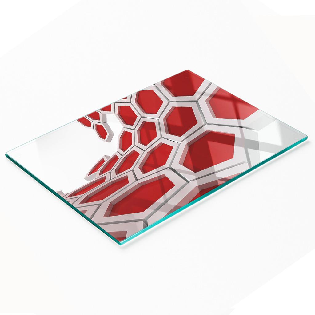 Szklana Dekoracyjna Deska Z Grafiką Do Serwowania Przekąsek 3D 80X52 Cm