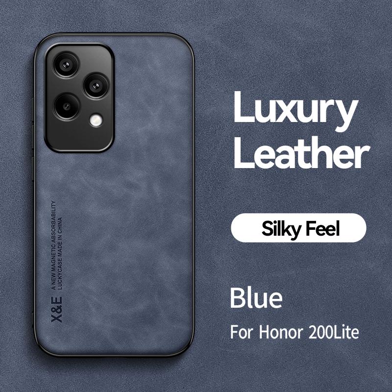 Retro Magnetic Suede Leather Case For Honor 200 Lite Honor200 Lite Shockproof Matte Silicone Soft Case Cover