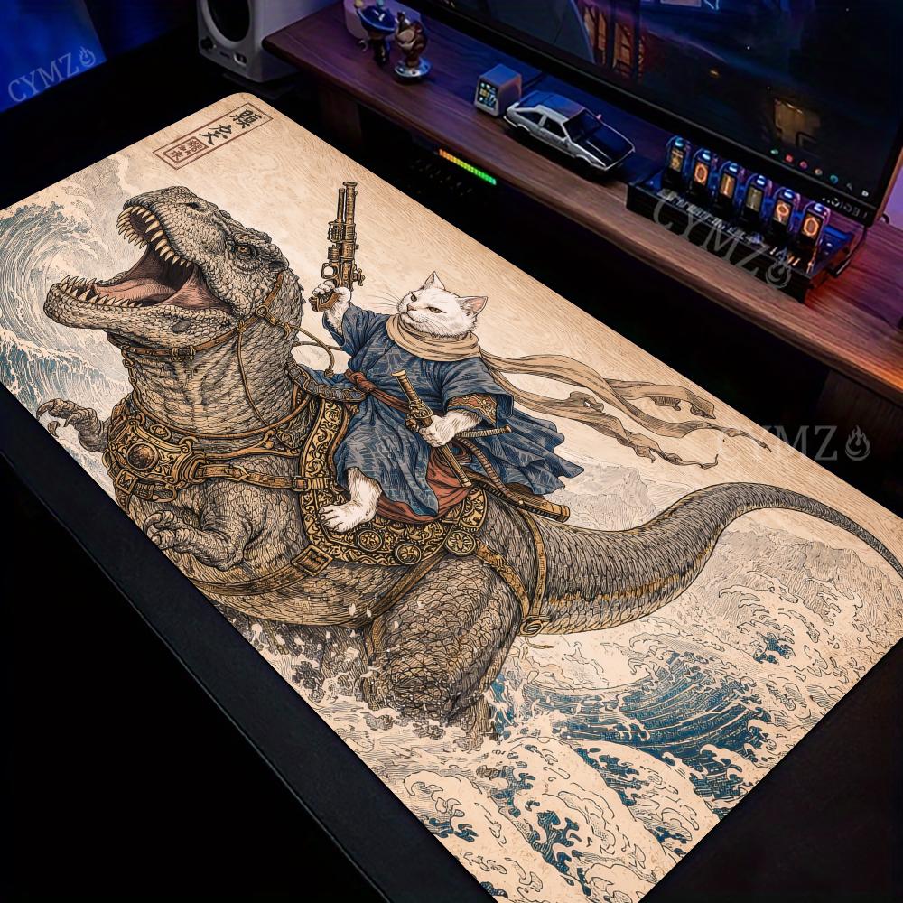Funny And Quirky Cat Warrior Large Mouse Pad Desk Mat Gaming Mats Nonslip Mouse Carpet Desk Accessories Computer Office Mat