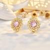 Модные кружевные серьги в стиле Хепберн для женщин, универсальные серьги с микроинкрустацией изумрудами и ажурным узором