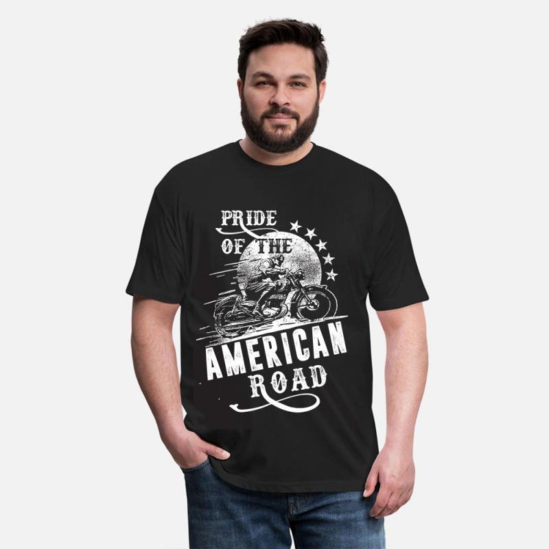 Pride of the Road Vintage Motorcycle Retro Cafe Racer Gift T-Shirt for Racing bikers 100% cotto