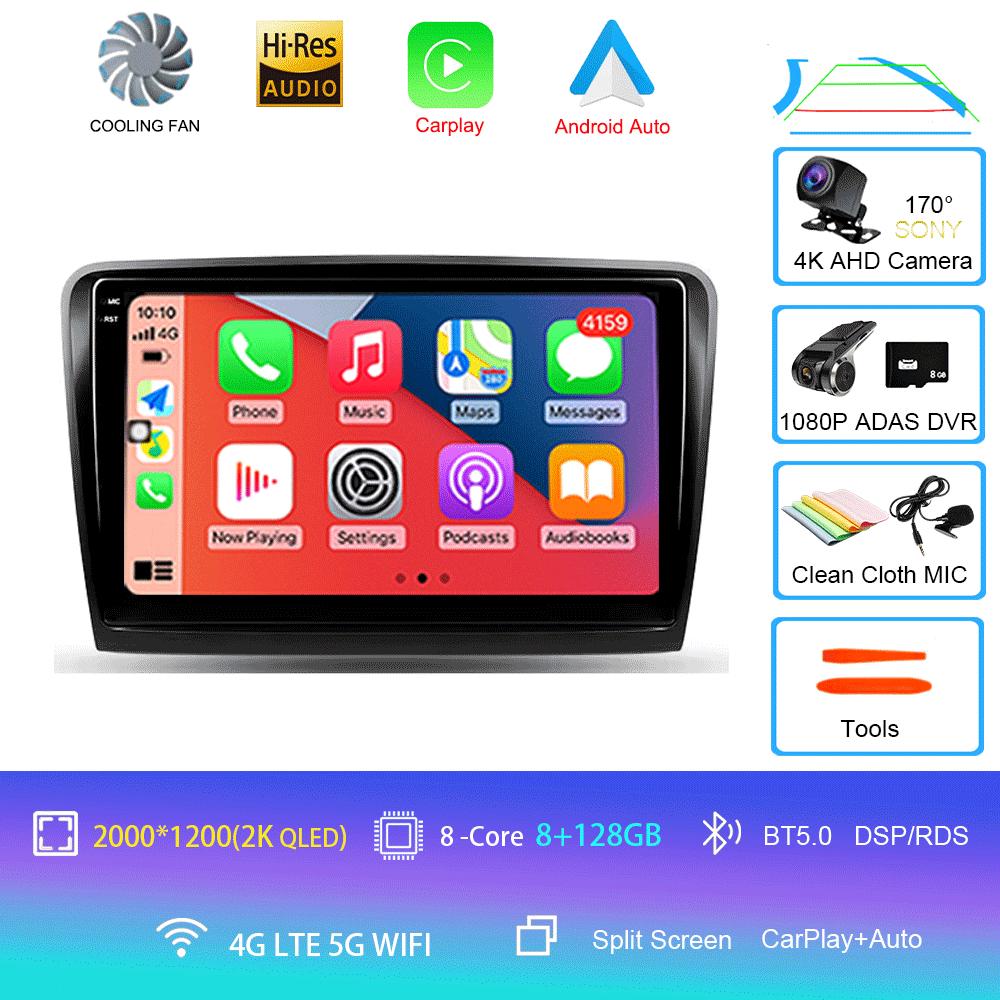 For Skoda Superb 2 B6 2008 2009 2010 2011 - 2015 Car Radio Android 14 Navigation Multimedia Player GPS WiFi+4G Video Carplay BT