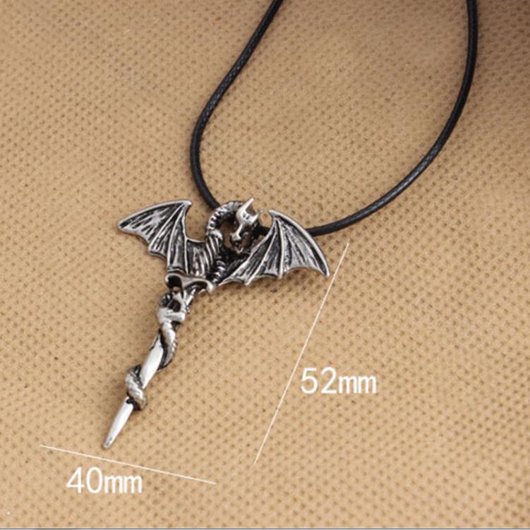 Кулон из нержавеющей стали в виде дракона захватившего меч