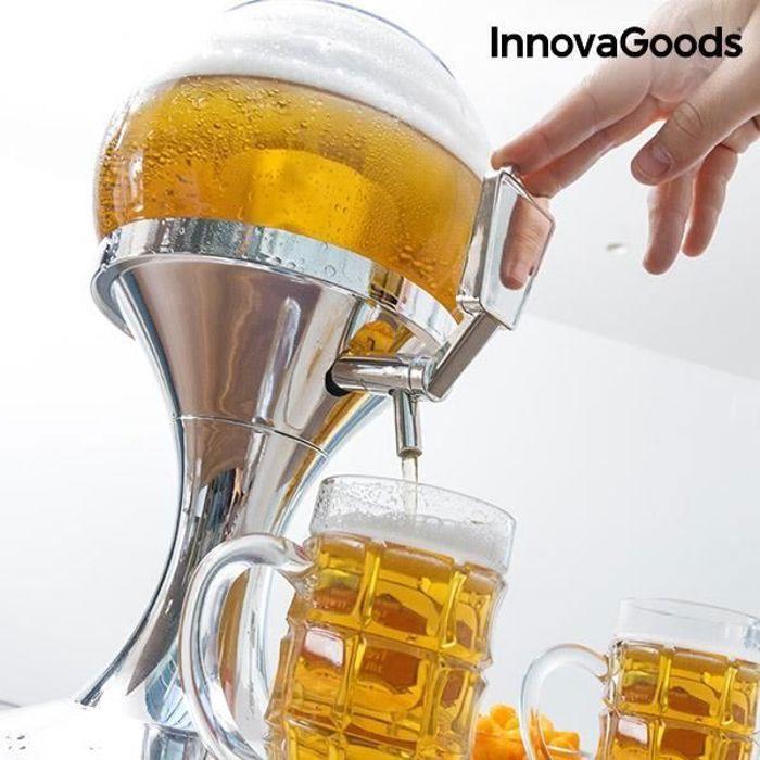 Distributeur de Boisson ou Girafe de Bière réfrigérant 3,5 L avec Bec verseur anti gouttes et réservoir à Glaçons