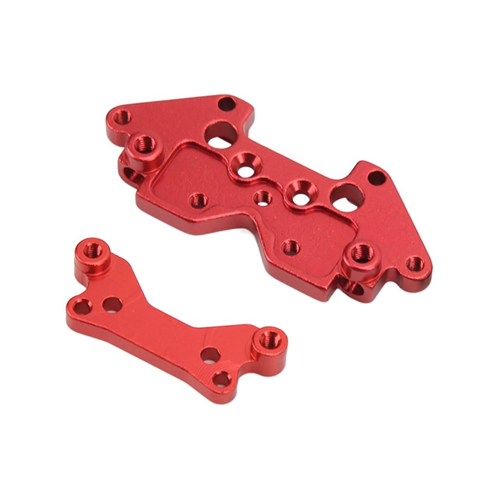 Front Rear Shock Absorber Plates Aluminum Alloy Front Rear Shock Towers for HBX 1 18 18859E 18858E 18857E SUVRed