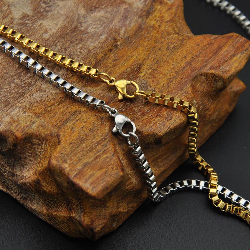 Мужская цепь из нержавеющей стали, квадратная форма изделия