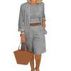 QICED Осенний женский комплект из двух предметов: кардиган, топ и шорты