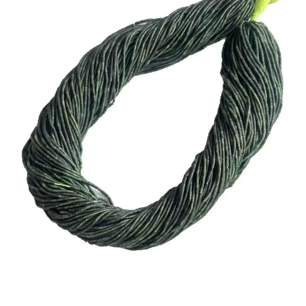 Канадский Черный Нефрит Змеиная Кожа 1.3мм Экстра Тонкие Циановые Нефритовые Трубчатые Бусины