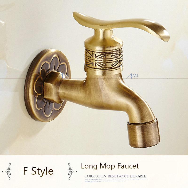 Антикварный латунный кран с резным драконом, кран для садового крана, кран для стиральной машины, уличный кран, одинарный холодный кран 1016