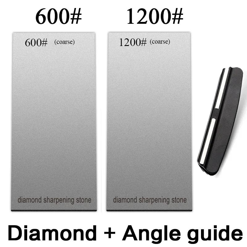 Алмазные точильные камни 120/600/1500/3000 грит Точилка для ножей Нескользящая основа Набор инструментов для заточки кухонных ножей Пластина-хлопья