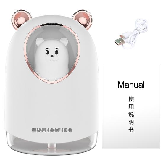 1 комплект, 300 мл увлажнитель воздуха, цветной ночник, плагин, 2 шестерни, защита от сухого горения, большой спрей, USB-диффузор с медведем, товары для дома