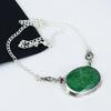 Beautiful Emerald Gemstone Handmade 925 Sterling Silver Electroform Necklace, Emerald Silver For Wife Unisex Pendant Engagement Gifts