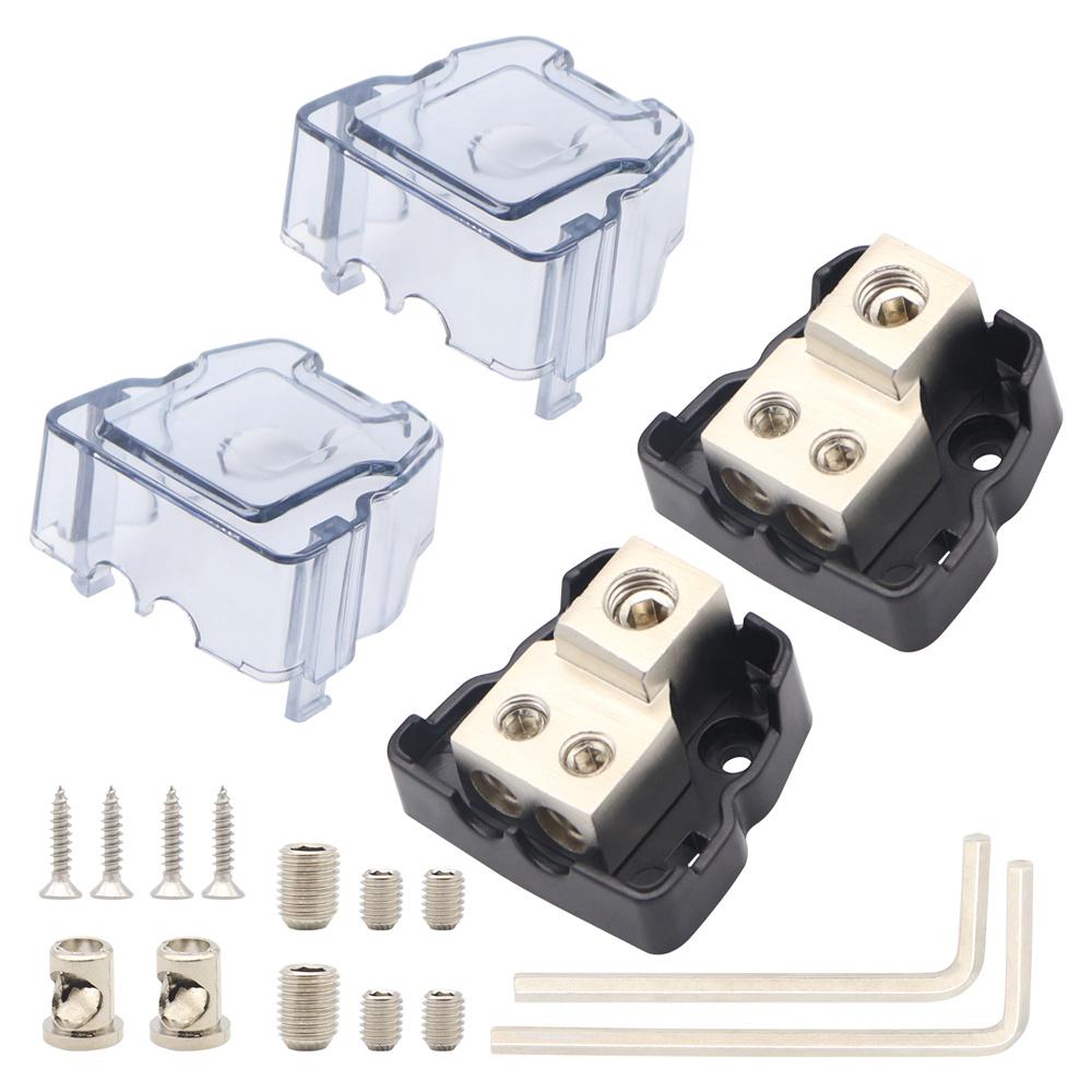 Новый 2 комплекта Автомобильный аудио разветвитель Усилитель Питание 4 Ga Вход 8 Ga Выход Распределительный блок