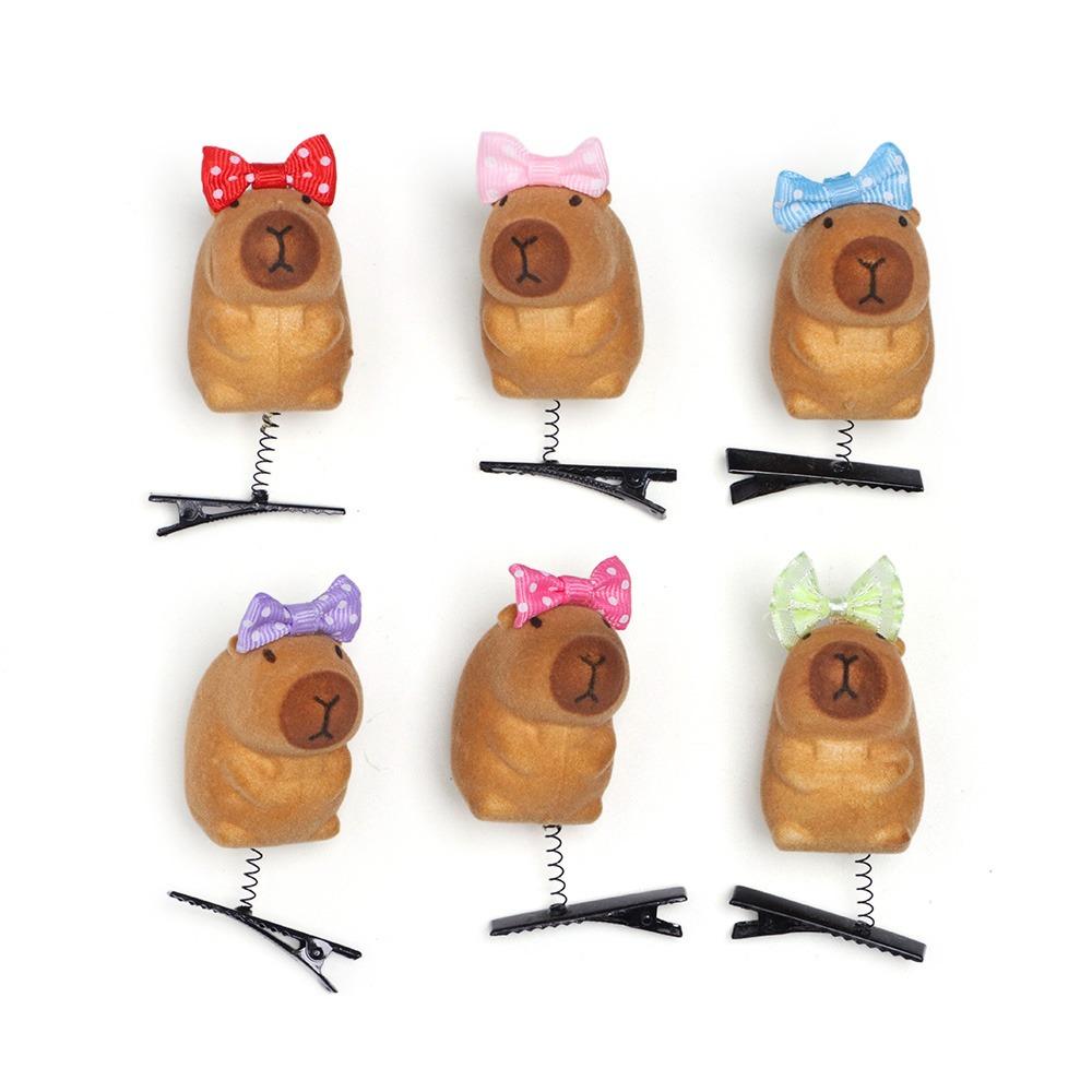 6pcs Cartoon Capybara Hair Accessories Kawaii Duckbill Clip Cute Hairpin Hair Styling