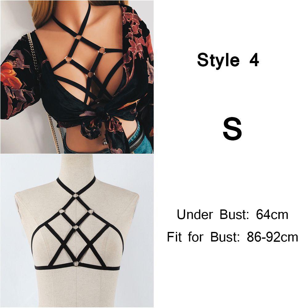 Summer Bralette Hollow Push Up Crop Top Belt Lingerie Cage Harness Sexy Bandage Bra