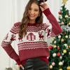 Рождественский свитер женский Рождественский олень теплый вязаный свитер с длинным рукавом джемпер топ зима осень пуловеры