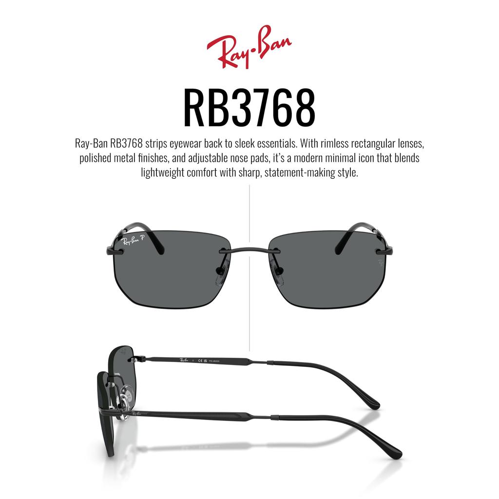Солнцезащитные очки 0RB3768 ЧЕРНЫЕ ТЕМНО-СЕРЫЕ ПОЛЯРИЗОВАННЫЕ 56мм Ray-Ban