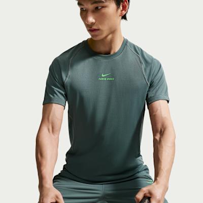 Nike Pro T Shirts Men's Mineral Slate Blue Crew Neck