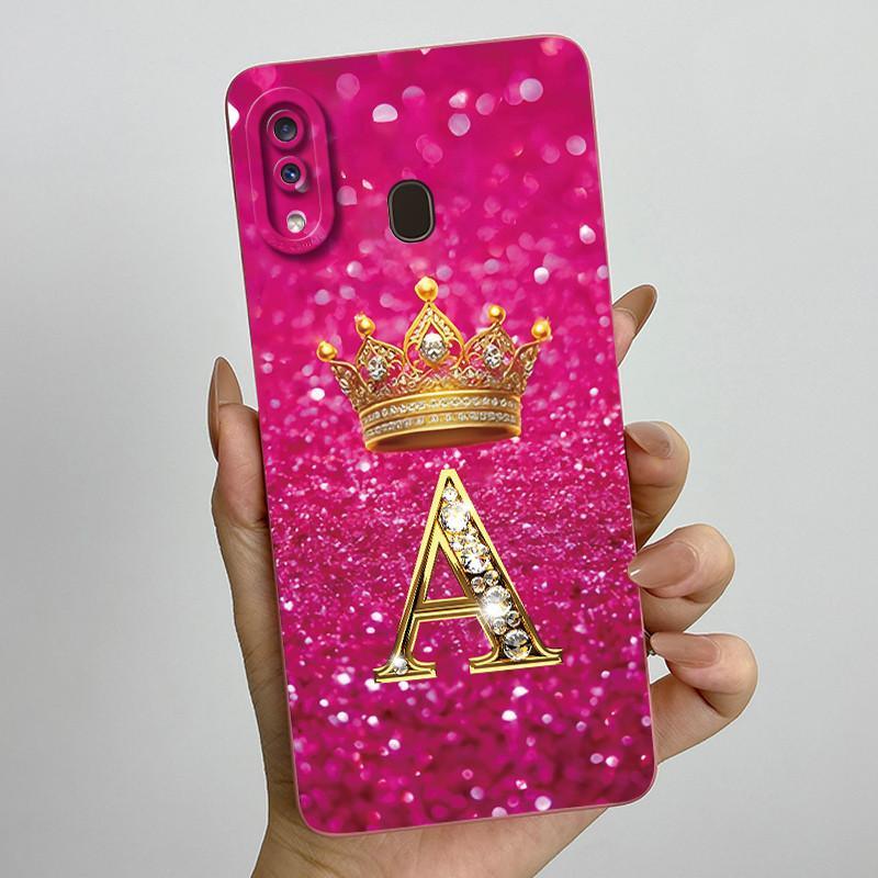 Phone Case for Samsung A20 a205 Galaxy a207 A20s Soft Silicone Crown Letters Back Cover for Samsung A20 A 20s A30 Bumper Shells