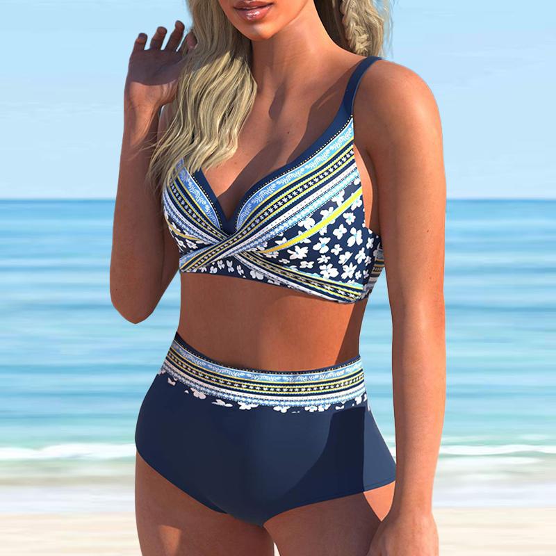 Женский купальник с бретелями, черный бикини с блестящим принтом в горошек, купальник-танкини