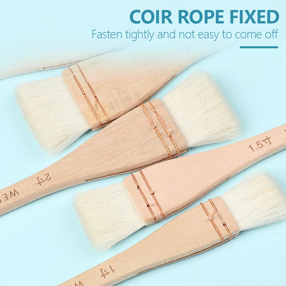 Кисти для рисования с деревянной ручкой для стен, разные размеры, акварель, акрил, картина маслом, школьные принадлежности для рукоделия