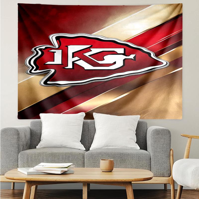 City Chiefs Emblem Printed Printed Tapestry, for Bedroom,Livingroom, dormitory, Large Wall Decor, Fabric Decor Fan Birthday Gifts