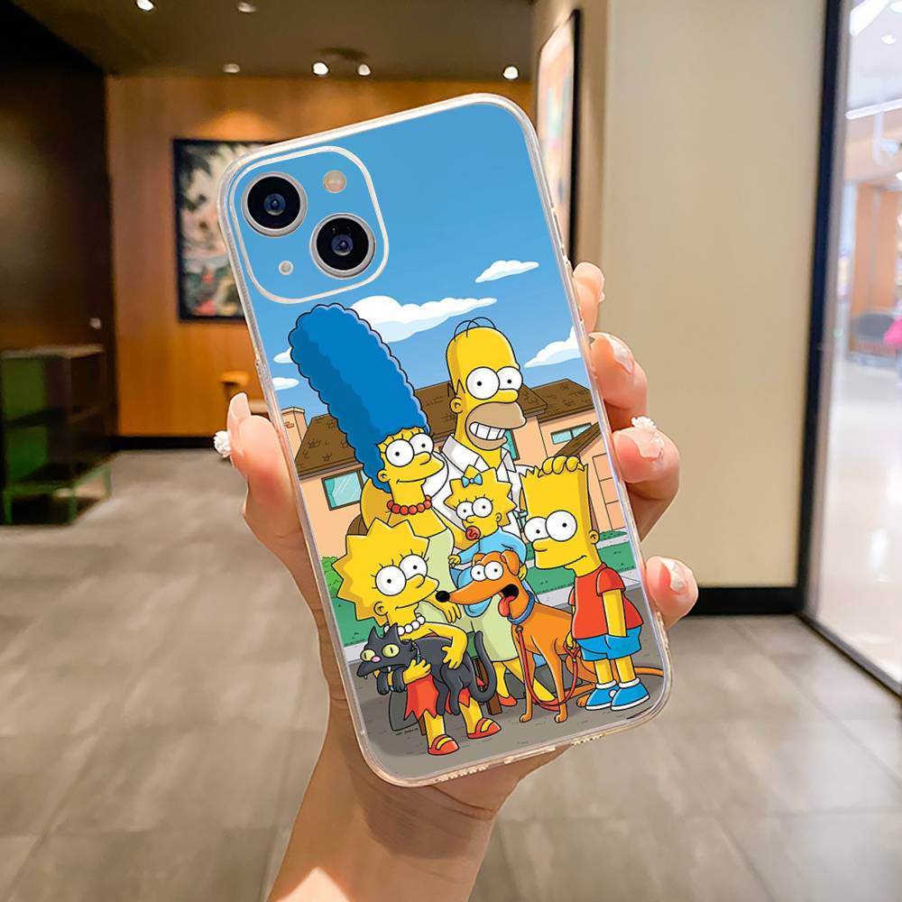 Симпсоны-Смешной Мультяшный Чехол для Телефона Для iPhone17,16,15,14,13,12,11 ,Pro Max, Plus Мягкий Силиконовый Прозрачный Чехол