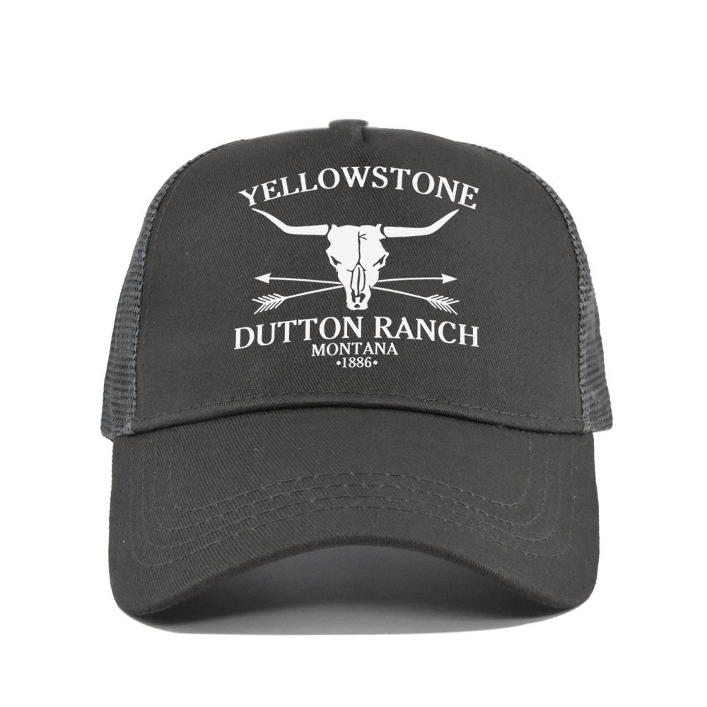 Cotton Front Mesh Back Trucker Cap, Bull Skull Print Adjustable Snapback Baseball Hat Unisex Western Style Outdoor Sports Sun Hat